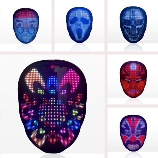 Halloween Face Masks Full Color LED Luminous Mask Face Changing Mask Party Bar Props - Image 9