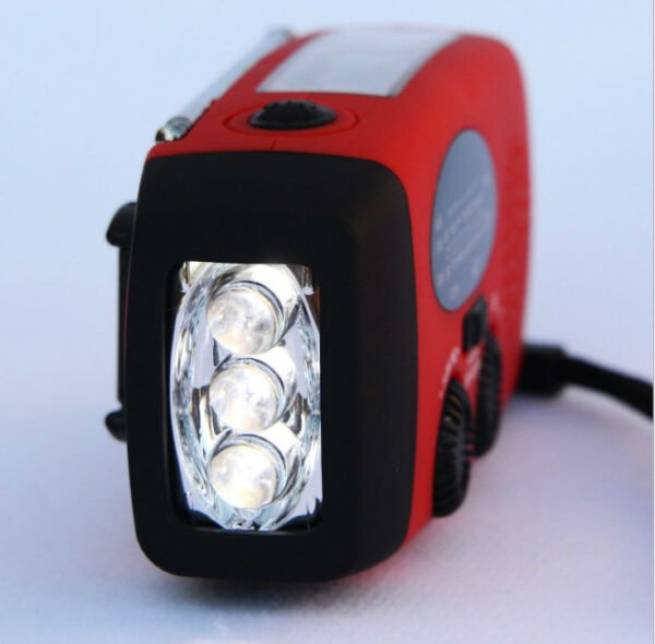 Solar hand crank USB charging radio flashlight - Image 4