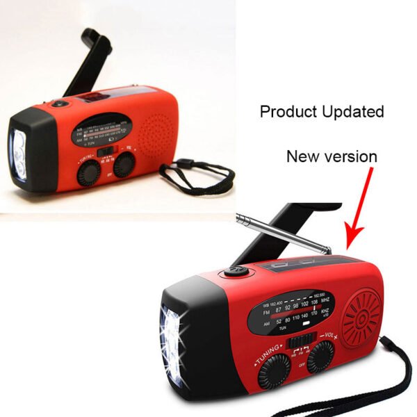 Solar hand crank USB charging radio flashlight - Image 8