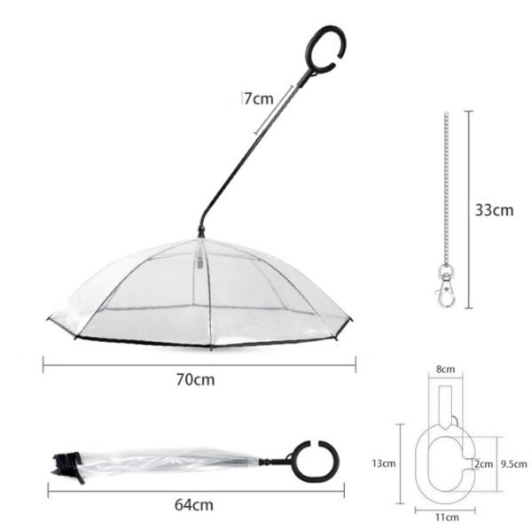 Hot Selling Transparent Pet Supplies Adjustable Pet C Type Umbrella - Image 2