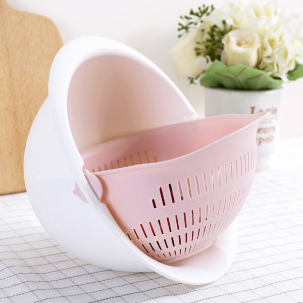 Portable detachable double-layer hollow fruit and vegetable cleaning drain basket Washed rice noodles - Image 2