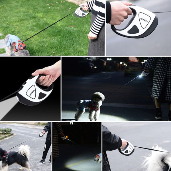 Pet Dog Automatic Retractable Fiber Leash Night Safety LED Shining Automatic Stretching Dog Hand Holding Rope Pet Supplies - Image 4