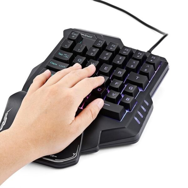 One-Handed Mechanical Gaming Keyboard RGB Backlit Portable Mini Gaming Keypad Game Controller - Image 6