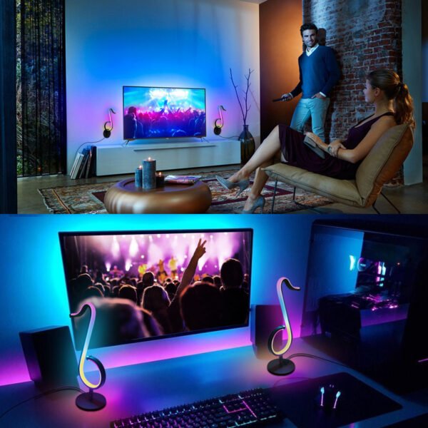 Intelligent APP Remote Control Symphony Atmosphere Light LED Night Light 180&deg Rotation Desktop Bedside For Home Decor Lamp - Image 2